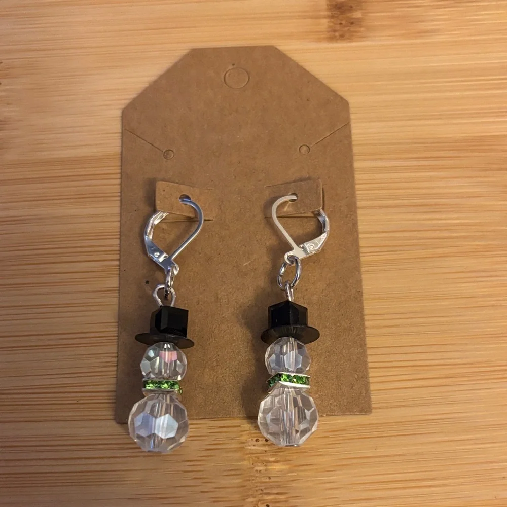 Elegant Crystal Snowman‎ Earrings